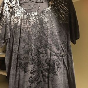 Gray Scroll Tee 